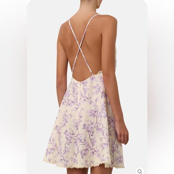 ZIMMERMANN
HALLIDAY SWING MINI DRESS YELLOW/LILAC FLORAL #23 - Picture 9 of 11